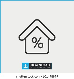 mortgage icon. simple outline mortgage vector icon. on white background.