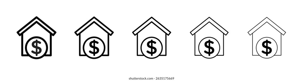 Mortgage icon Simple thin line flat symbol