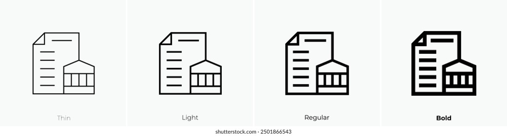 mortgage icon. Thin, Light Regular And Bold style design isolated on white background