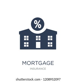 Mortgage icon. Trendy flat vector Mortgage icon on white background from Insurance collection, vector illustration can be use for web and mobile, eps10