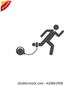 mortgage icon, vector hypothec symbol, isolated jail sign
