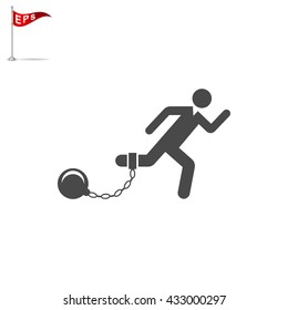 mortgage icon, vector hypothec symbol, isolated jail sign
