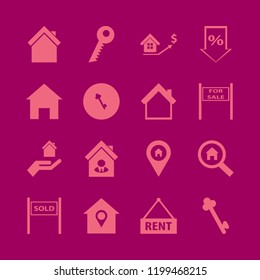 mortgage icon. mortgage vector icons set real estate prices growth, house seller, key and percent down