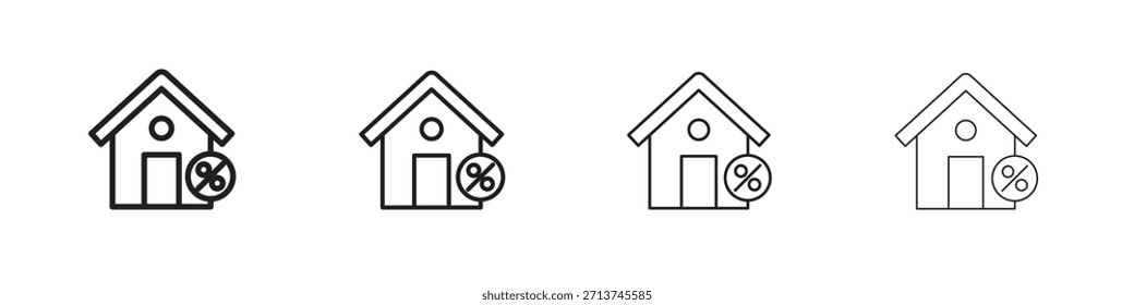 Hypothekensymbol. Vektorisolierte Piktogramme.