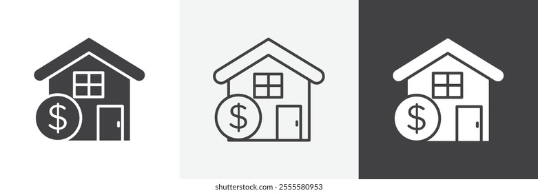 Mortgage icon vector set for ui designs