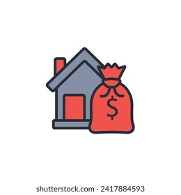 Mortgage icon. vector.Editable stroke.linear style sign for use web design,logo.Symbol illustration.
