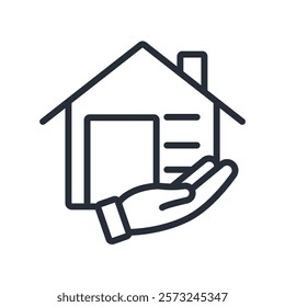 mortgage icon. vector.Editable stroke.linear style sign for use web design,logo.Symbol illustration.
