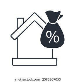 mortgage icon. vector.Editable stroke.linear style sign for use web design,logo.Symbol illustration.
