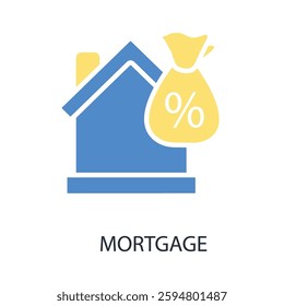 mortgage icon. vector.Editable stroke.linear style sign for use web design,logo.Symbol illustration.