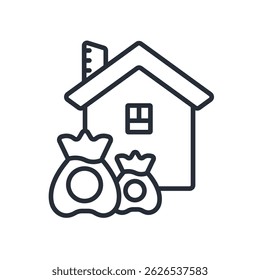 mortgage icon. vector.Editable stroke.linear style sign for use web design,logo.Symbol illustration.
