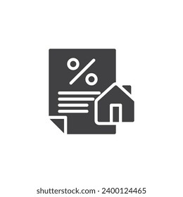 Mortgage interest rate vector icon. filled flat sign for mobile concept and web design. Mortgage rate glyph icon. Symbol, logo illustration. Vector graphics