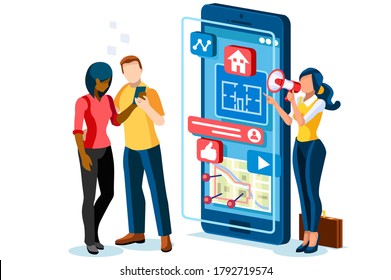 Mortgage to invest, characters and real estate property, loan on real estate to buy. Character and agent for invest on rent, mortgage concept or rent. Agent buying loan, people's property. Vector.