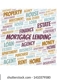 Mortgage Lending word cloud. Wordcloud made with text only.