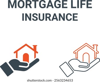 Mortgage life insurance icons, and assurance icon set. Containing healthcare medical, life, car, home, travel insurance icons. Solid icons vector collection.
