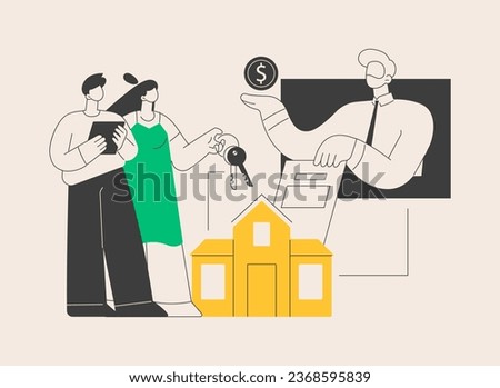 Mortgage loan abstract concept vector illustration. Home bank credit, down payment, real estate services, house loan pay off, investment portfolio, family financial burden abstract metaphor.