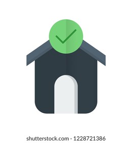 Mortgage loan approved flat vector icon.