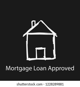 mortgage loan approved icon. Element of finance icon for mobile concept and web apps. Hand drawn mortgage loan approved icon can be used for web and mobile