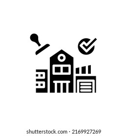 icono aprobado de préstamo hipotecario en vector. Logotipo