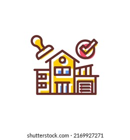 mortgage loan approved icon in vector. Logotype