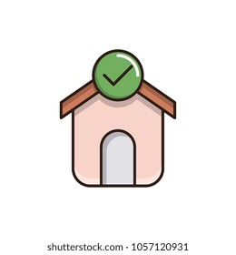 Mortgage loan approved vector icon