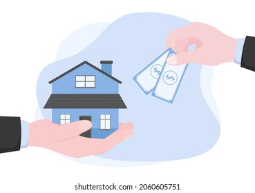 Instrumentos de deuda de préstamos hipotecarios garantizados por bienes inmuebles, como servicios inmobiliarios, alquiler, compra de viviendas o subastas. Ilustración del vector de fondo