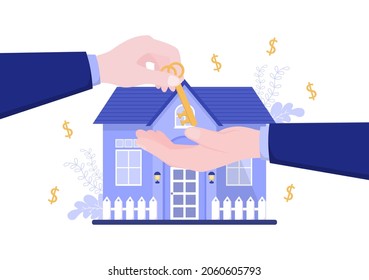Mortgage Loan Debt Instruments that are Secured by Property Assets such as Real estate Services, Rent, Buying Home or Auction House. Background Vector illustration