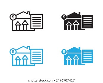Mortgage loan icon black and white vector outline sign