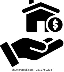 Mortgage Loan Icon Glyph Vector Illustration
