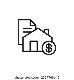 Mortgage loan icon Outline vector for web ui