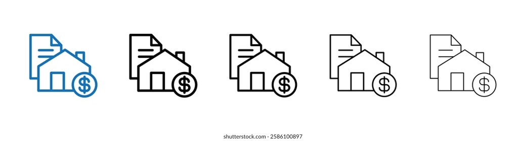 Mortgage loan icon Outline vector logo for web ui