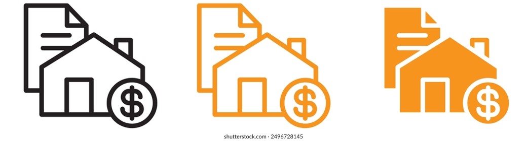 Mortgage Loan Icon Set Real Estate Finance Illustrations for Banking and Property Projects