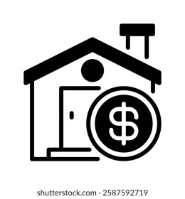 Mortgage Loan line icon. Universal creative premium symbol. Vector sign icon logo template. Vector illustration