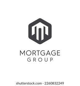 Mortgage M icon logo design vector