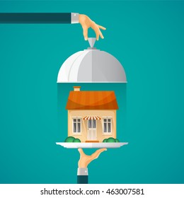 Mortgage offer vector concept in flat style