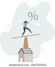 Mortgage payment, house loan interest rate or balance between income and debt or loan payment,flat characters.