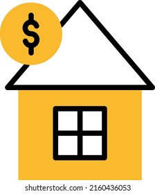 Pago hipotecario, ilustración, vector sobre fondo blanco.