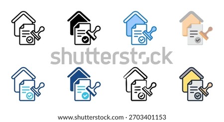 Mortgage pre approval icon set multiple style collection 

