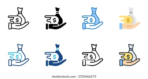 Mortgage prepayment icon set multiple style collection 
