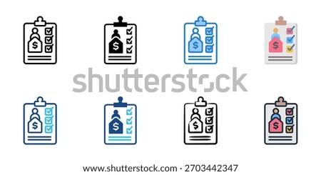 Mortgage prequalification icon set multiple style collection 

