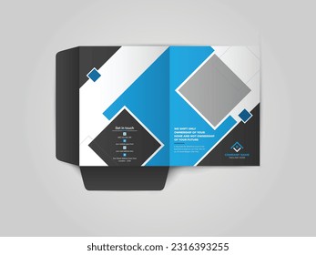 Mortgage Presentation folder for files, Business Presentation Folder Template For House for sale folder design with abstract branding graphics vector set.