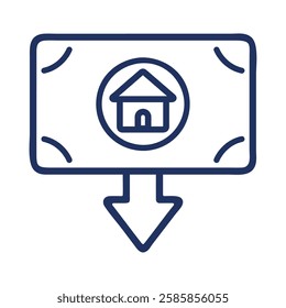 Mortgage rate analysis icon illustration