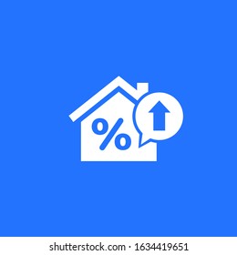 mortgage rate growing vector icon