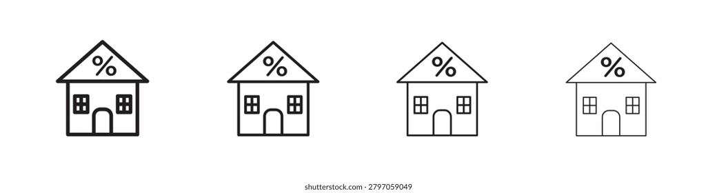 Mortgage rate icon collection. Vector illustration EPS10.
