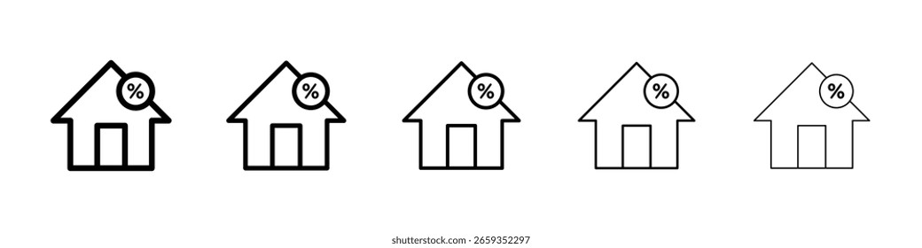 Ícone de taxa hipotecária preenchido conceito de sinal plano para web design.