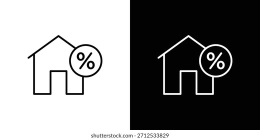 Icono de tasa hipotecaria. Símbolo plano simple. Ilustración de pictograma de contorno negro perfecto