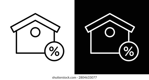 Mortgage rate icon Thin line illustration vector.