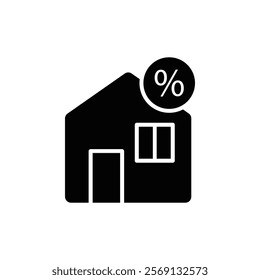 Mortgage rate icon Vector flat thin line illustration