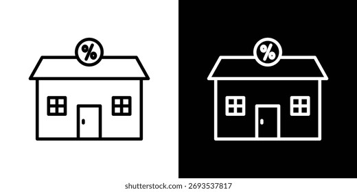 Hypothekenrate Symbol Vektorgrafiken in Strichen