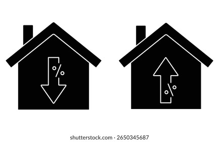 Mortgage rate icon vector. House icon vector, real estate icon, Property value symbol. Mortgage symbol for web, mobile apps, design. Vector illustration.
