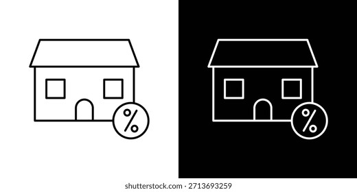 Mortgage rate icon vector logo outline. thin line symbols
